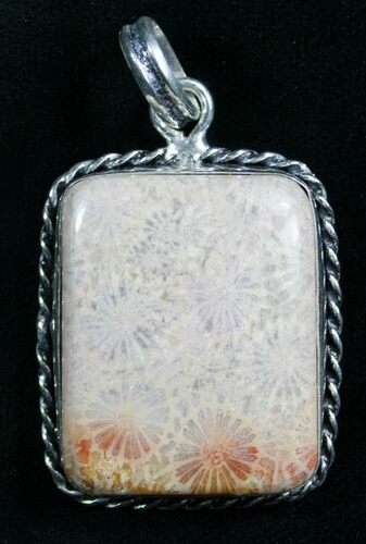 Beautiful Fossil Coral Pendant - Million Years Old #7914
